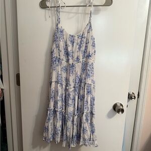 Blue and White Floral Dress
